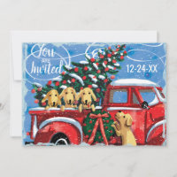 Camion rouge vintage avec Chiens Fête de Noël de l