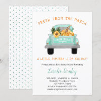 Camion vintage Avec Baby shower Automne Citrouille