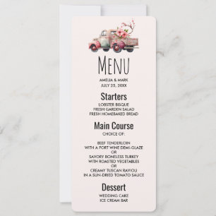 Invitation Camion Vintage rose