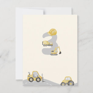 Invitation camions de construction 3e anniversaire
