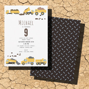 Invitation Camions de construction Camions de construction Jo