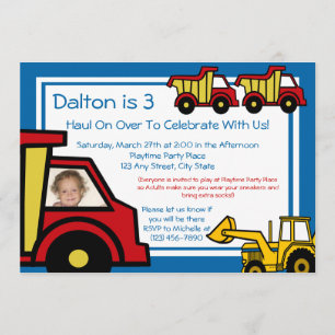 Invitation Camions de construction/ Photo