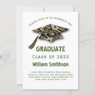 Invitation Camo Army Hunting Graduation Party