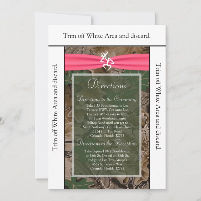 Invitation Camo de navigation rose 3,5x6 (Devant)