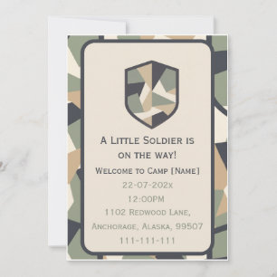 Invitation Camo Militaire Géométrique Moderne