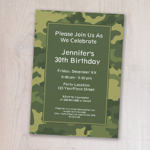 Invitation Camo Militaire Thème Anniversaire