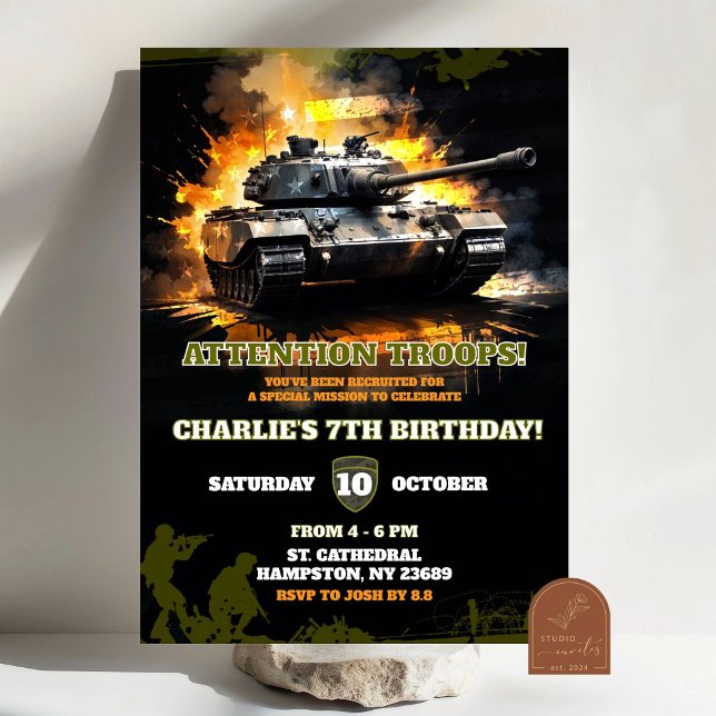 Invitation Camoflauge de char de combat (Créateur téléchargé)