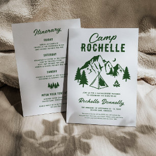 Invitation Camp Bach Enterrement de Vie de Célibataire Campin