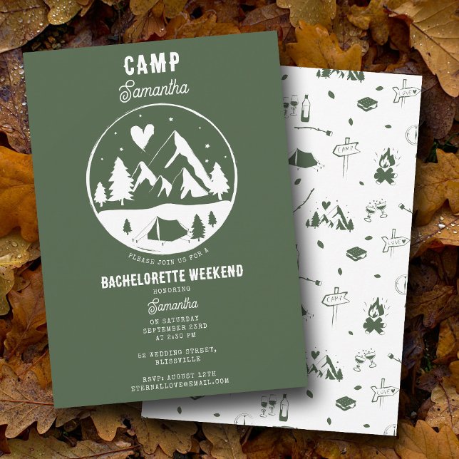 Invitation Camp Bachelorette Party Camping Bach Weekend (Camp Bachelorette Party Camping Bach Weekend Invitation)