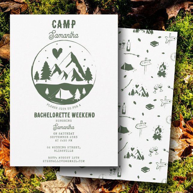 Invitation Camp Bachelorette Party Camping Bach Weekend (Camp Bachelorette Party Camping Bach Weekend Invitation)
