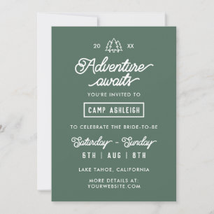 Invitation Camp Bachelorette Party Week-end dans les bois