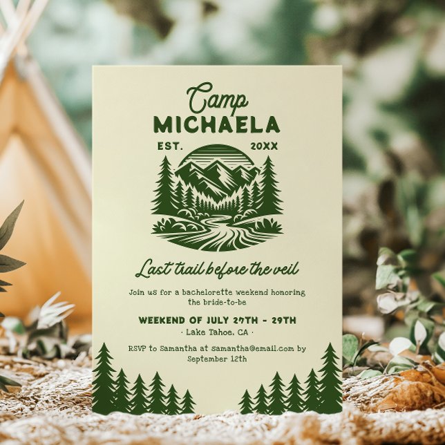 Invitation Camp de célibataires Dernier week-end d'évasion en (Créateur téléchargé)