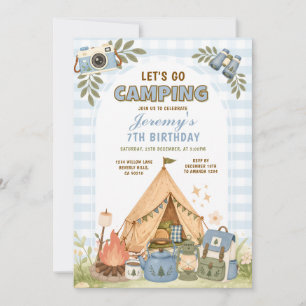 Invitation Camp de vacances de plein air pour garçon Fête d'a