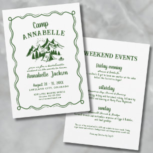 Invitation Camp de vacances pour enterrement de vie de jeune 