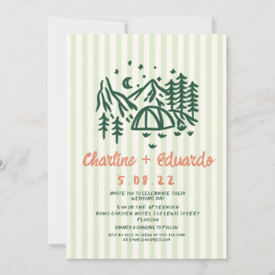 Invitation Camp Nature Scribble Mariage dessiné à la main