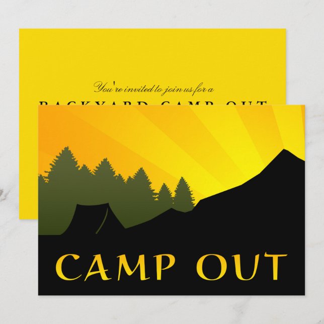Invitation Camp Out Sunset Scene (Devant / Derrière)