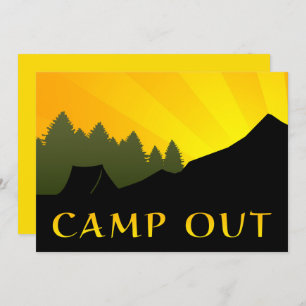 Invitation Camp Out Sunset Scene