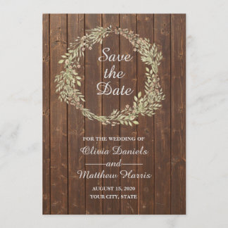 Invitation Campagne rustique. Église en bois de mariage Enreg