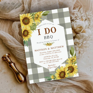 Invitation Campagne Rustique Je Fais Barbecue Tournesol Maria