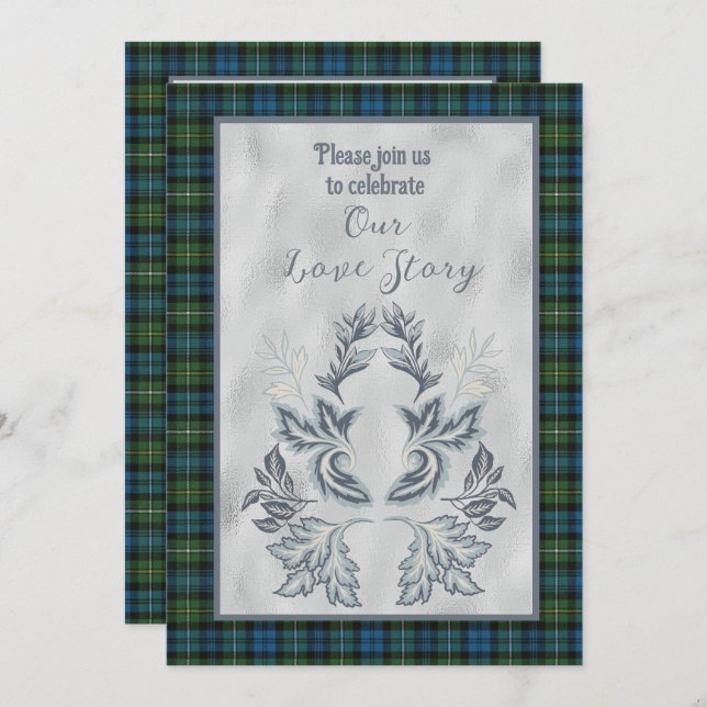 Invitation Campbell Argyll Scottish Tartan (Devant / Derrière)