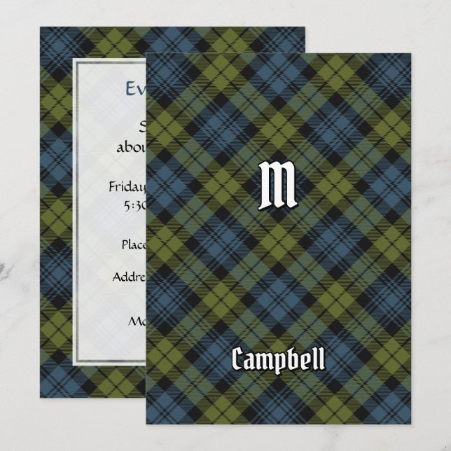 Invitation Campbell Tartan (Devant / Derrière)