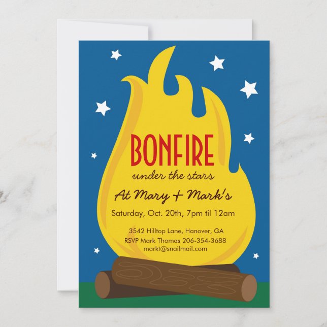 Invitation Campent l'invitation de fête d'anniversaire, (Devant)