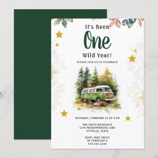 Invitation Camper 1er anniversaire Camping