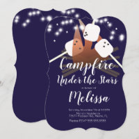 Campfire Marshmallows Stars Camping Extérieur Fête