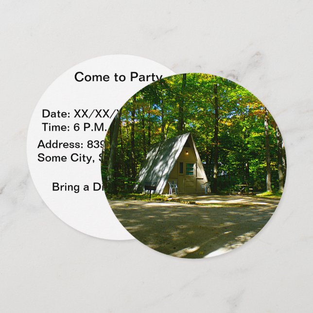 Invitation Camping à cadre A sauvage au terrain de camping (Devant / Derrière)