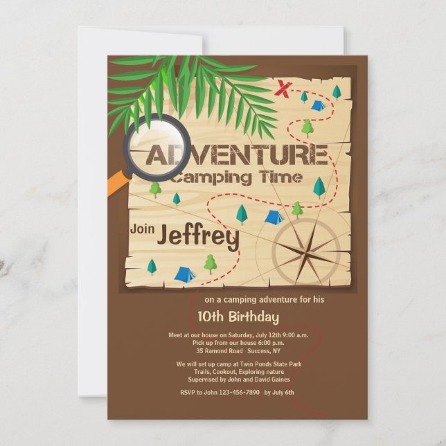 Invitation Camping Adventure (Devant)