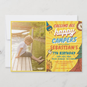 Invitation Camping Anniversaire Fête Enfants modernes Invitat