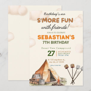 Invitation Camping Anniversaire Fête Enfants modernes Invitat