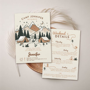 Invitation Camping Camping Camping Camping Terme Bachelorette