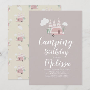 Invitation Camping Camping extérieur Anniversaire Boho Invita
