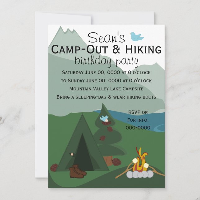 Invitation Camping de montagne (Devant)