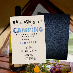 Invitation Camping Glam Denim Diamonds Bachelorette