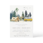 Camping Pine Forest Van Jaune Couples Douche