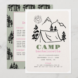 Invitation Camping Tent Mountain Bachelorette Party