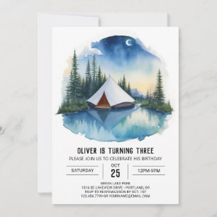 Invitation Campout by the Forest Stream Anniversaire