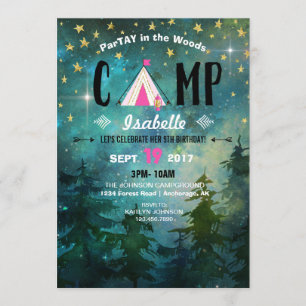 Invitation Campping Night Forest Wilderness