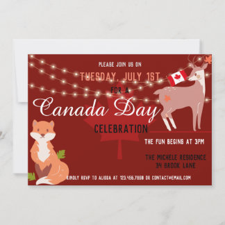 Invitation Canada Jour Celebration Invite Independence