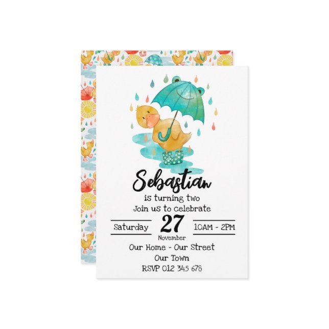 Invitation Canard du trou de serrure (Devant/Arrière en situation)