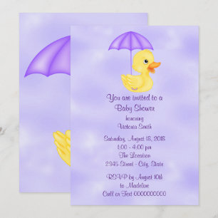 Invitation Canard en caoutchouc de bébé de baby shower