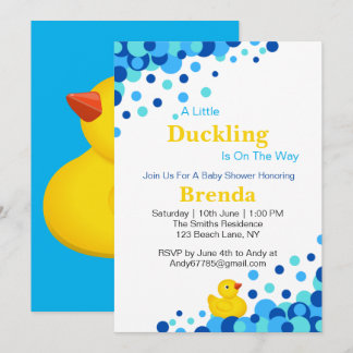 Invitation Canard en caoutchouc jaune mignon | Couleurs de bu