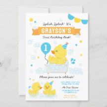 Canard en caoutchouc Premier anniversaire fête ble