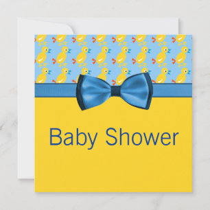 Invitation Canards Bébés dans le Baby shower Jaune et Bleu