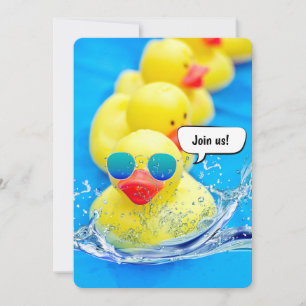 Invitation Canards Jaunes Pour Anniversaire Pool Party