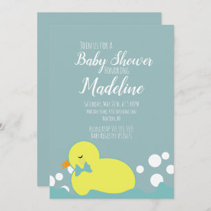 Invitation Canards modernes Baby shower chaud jaune Invitatio