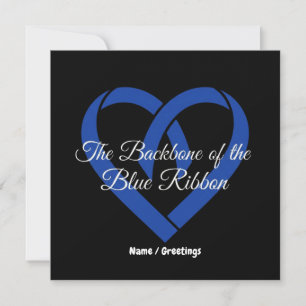 Invitation Cancer colorectal Ruban Bleu Cœur de soutien