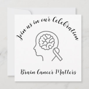 Invitation Cancer du cerveau Ruban gris Fin du traitement